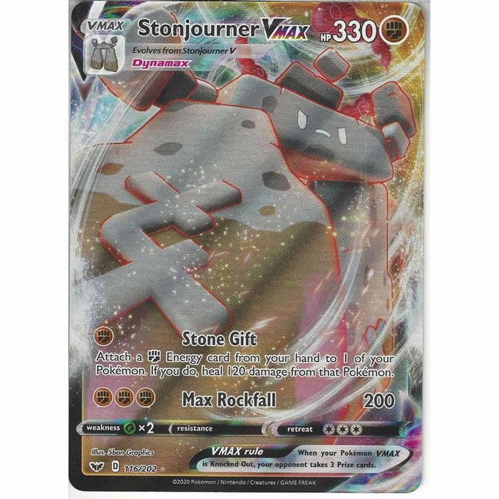 Stonjourner VMAX 116/202 Ultra Rare Pokemon Card (Sword & Shield)