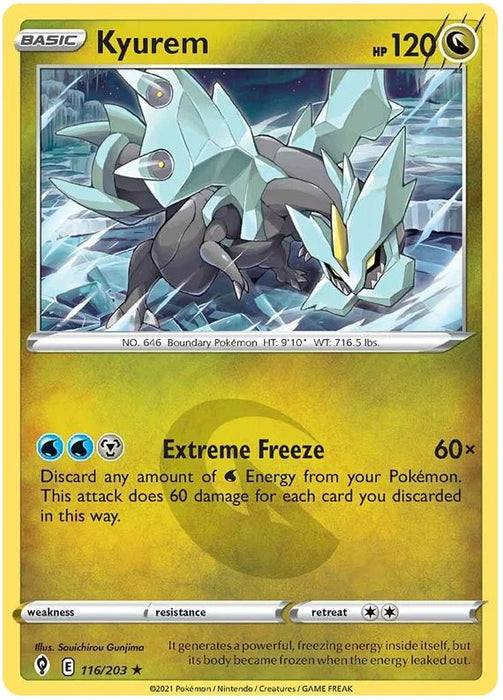 Kyurem 116/203 Rare Reverse Holo Reverse Holo Pokemon Card (SWSH Evolving Skies)