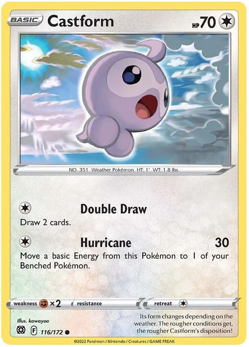 Castform 116/172 Common Pokemon Card (SWSH Brilliant Stars)