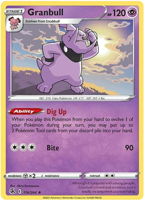 Granbull 116/264 Rare Pokemon Card (SWSH Fusion Strike)