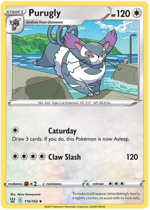 Purugly 116/163 Uncommon Pokemon Card (Battle Styles)