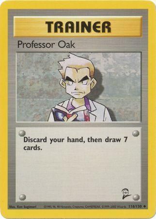 Professor Oak 116/130 Uncommon Pokemon Card (Base Set 2)