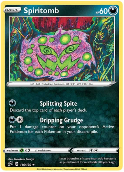 Spiritomb 116/192 Rare Pokemon Card (SWSH Rebel Clash)