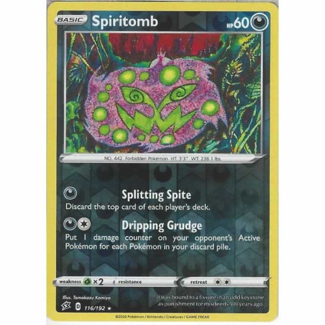 Spiritomb 116/192 Rare Reverse Pokemon Card (SWSH Rebel Clash)