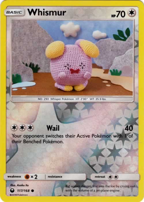 whismur pokemon card Whismur 117/168 Common Reverse Holo Pokemon Card (Celestial Storm) — Titan Cards Ltd