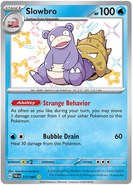 Slowbro 117/091 Shiny Rare Pokemon Card (SV 4.5 Paldean Fates)