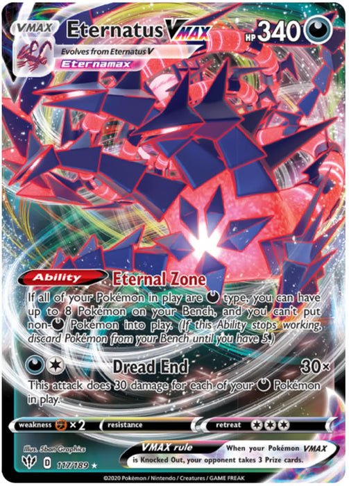 Eternatus VMAX 117/189 Ultra Rare Pokemon Card (Darkness Ablaze)