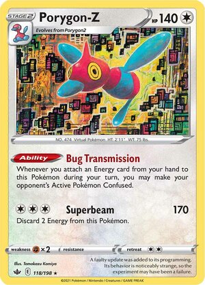 Porygon-Z 118/198 Rare Holo Pokemon Card (SWSH Chilling Reign)