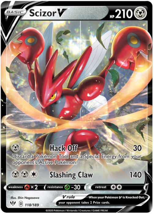 Scizor V 118/189 Ultra Rare Pokemon Card (Darkness Ablaze)
