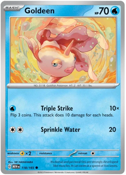 Goldeen 118/165 Common Pokemon Card (Pokemon SV 151)