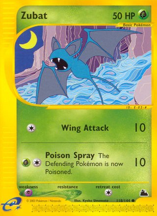 Zubat 118/144 Common Pokemon Card (Skyridge)