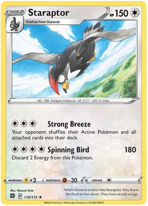 Staraptor 119/172 Rare Pokemon Card (SWSH Brilliant Stars)