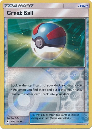 Great Ball 119/149 Uncommon Trainer Card (Sun & Moon Base Set)