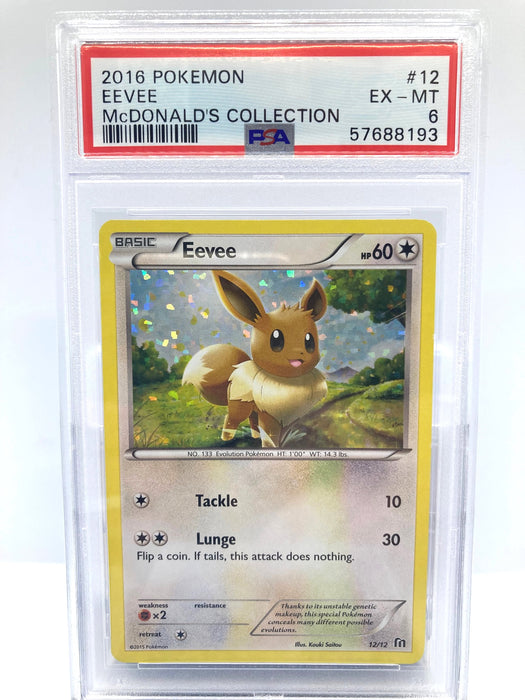 Eevee 12/12 PSA 6 Graded Pokemon Card (McDonalds Pokemon Collection 2015)