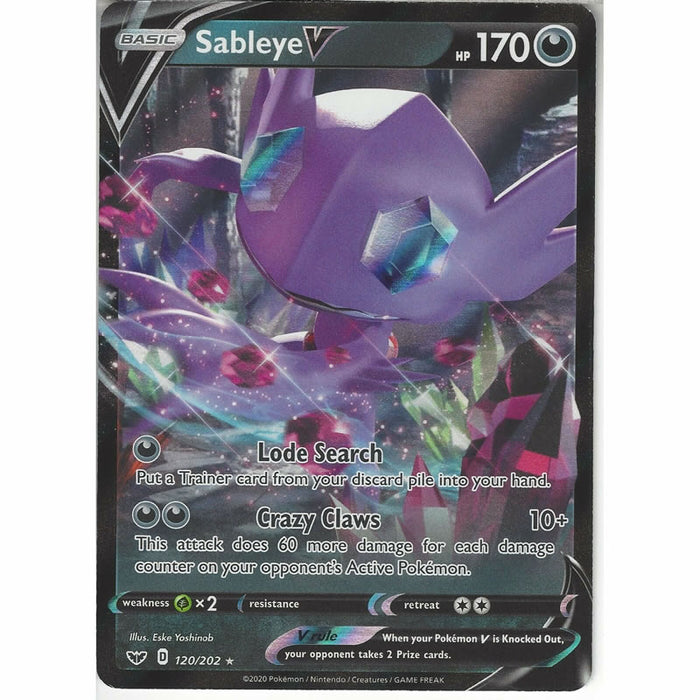 Sableye V 120/202 Ultra Rare Pokemon Card (Sword & Shield)