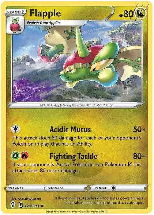 Flapple 120/203 Rare Pokemon Card (SWSH Evolving Skies)