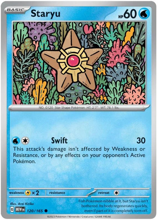 Staryu 120/165 Common Pokemon Card (Pokemon SV 151)