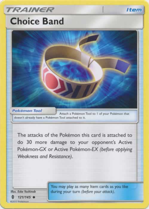 Choice Band 121/145 Uncommon Pokemon Card (SM Guardians Rising)