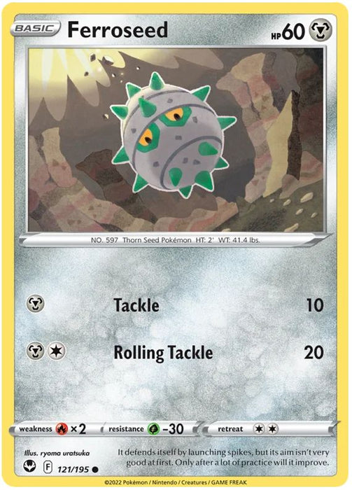 Ferroseed 121/195 Common Pokemon Card (SWSH Silver Tempest)