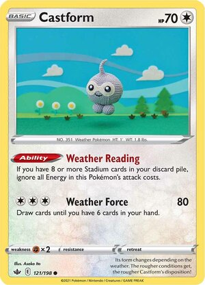 Castform 121/198 Common Pokemon Card (SWSH Chilling Reign)