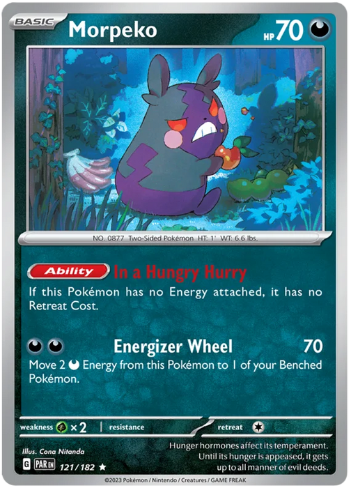 Morpeko 121/182 Rare Pokemon Card (SV04 Paradox Rift)