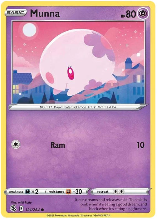 Munna 121/264 Common Pokemon Card (SWSH Fusion Strike)