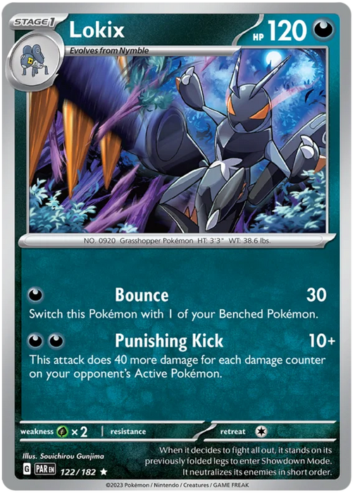 Lokix 122/182 Rare Pokemon Card (SV04 Paradox Rift)