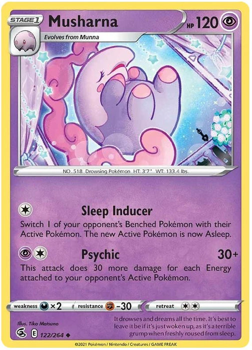 Musharna 122/264 Uncommon Reverse Holo Pokemon Card (SWSH Fusion Strike)