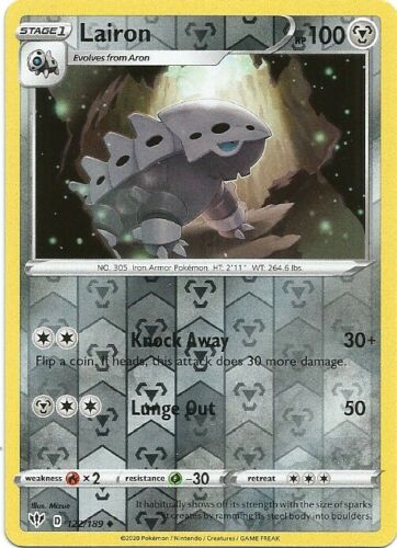 Lairon 122/189 Uncommon Reverse Holo Pokemon Card (Darkness Ablaze) — Titan  Cards Ltd