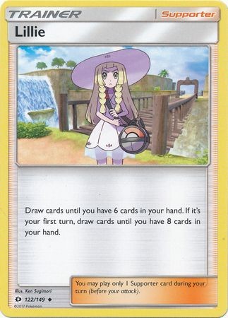 Lillie 122/149 Uncommon Reverse Holo Trainer Card (Sun & Moon Base Set)