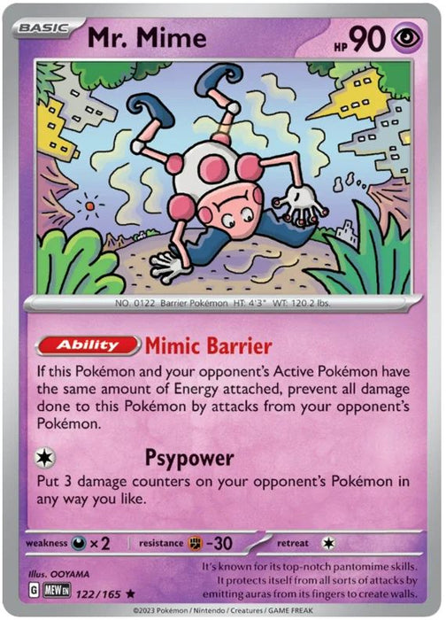 Mr. Mime 122/165 Rare Pokemon Card (Pokemon SV 151)