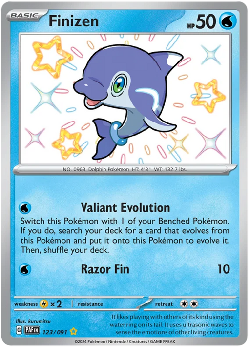 Finizen 123/091 Shiny Rare Pokemon Card (SV 4.5 Paldean Fates)