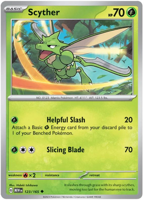 Scyther 123/165 Uncommon Pokemon Card (Pokemon SV 151)