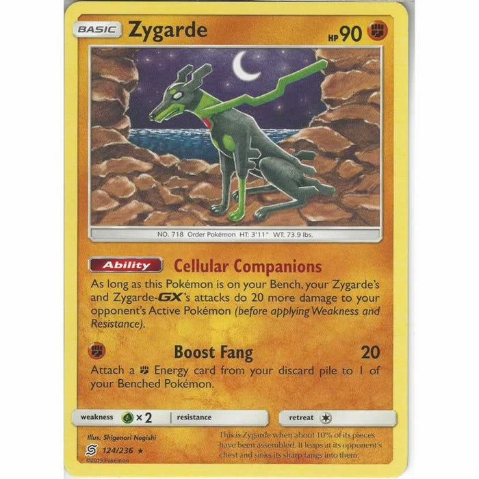 Zygarde 124/236 Rare Pokemon Card (Unified Minds)