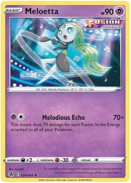 Meloetta 124/264 Rare Pokemon Card (SWSH Fusion Strike)