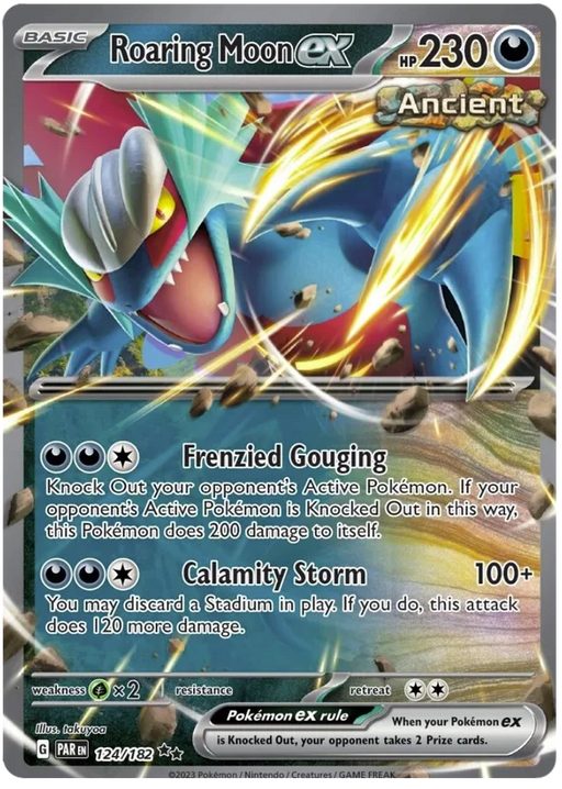 Roaring Moon ex 124/182 Double Rare Pokemon Card (SV04 Paradox Rift)