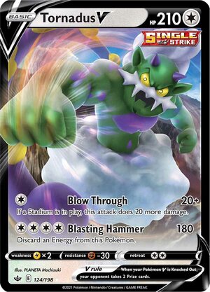 Tornadus V 124/198 Ultra-Rare Rare Pokemon Card (SWSH Chilling Reign)