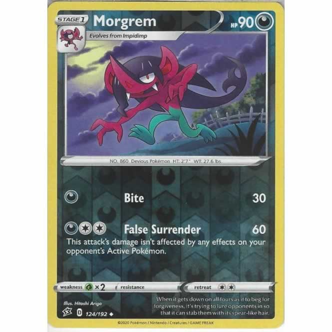 Morgrem 124/192 Uncommon Reverse Holo Pokemon Card (SWSH Rebel Clash)