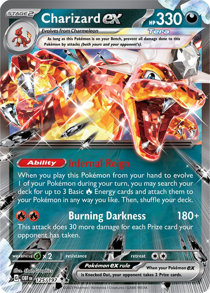 Charizard ex 125/197 Double Rare Pokemon Card (SV Obsidian