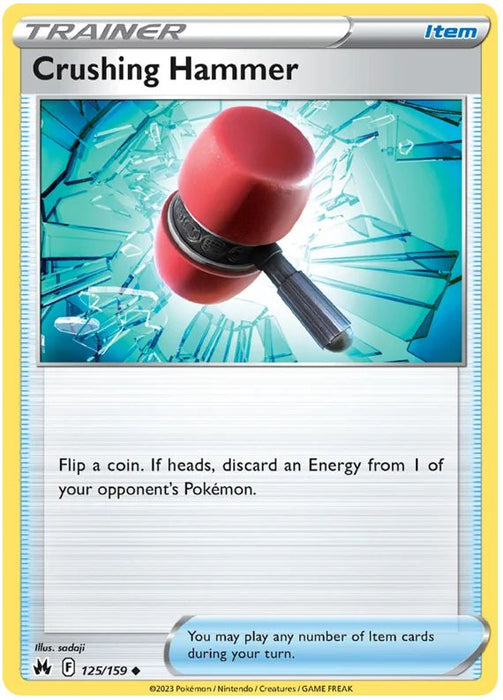 Crushing Hammer 125/159 Uncommon Reverse Holo Pokemon Card (SWSH Crown Zenith)