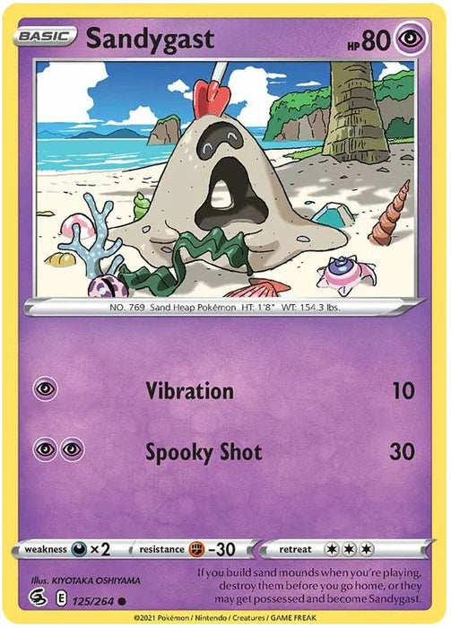 Sandygast 125/264 Common Reverse Holo Pokemon Card (SWSH Fusion Strike)