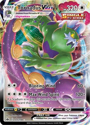 Tornadus VMAX 125/198 Rare VMAX Pokemon Card (SWSH Chilling Reign)