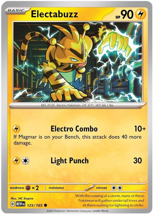 Electabuzz 125/165 Common Pokemon Card (Pokemon SV 151)