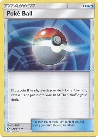 PokÃ© Ball 125/149 Uncommon Reverse Holo Trainer Card (Sun & Moon Base Set)