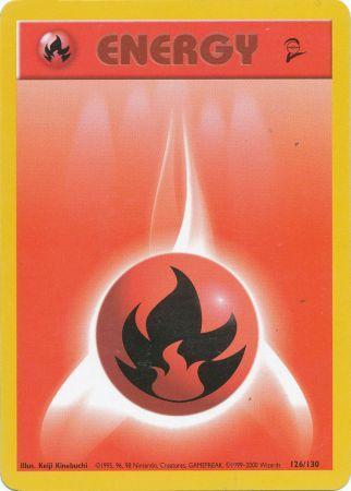 Fire Energy 126/130 Pokemon Card (Base Set 2)