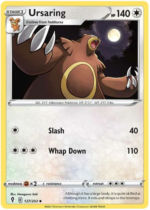 Ursaring 127/203 Uncommon Pokemon Card (SWSH Evolving Skies)