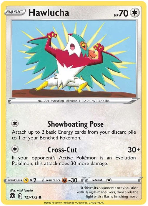 Hawlucha 127/172 Common Pokemon Card (SWSH Brilliant Stars)