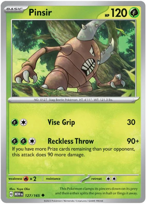 Pinsir 127/165 Uncommon Pokemon Card (Pokemon SV 151)