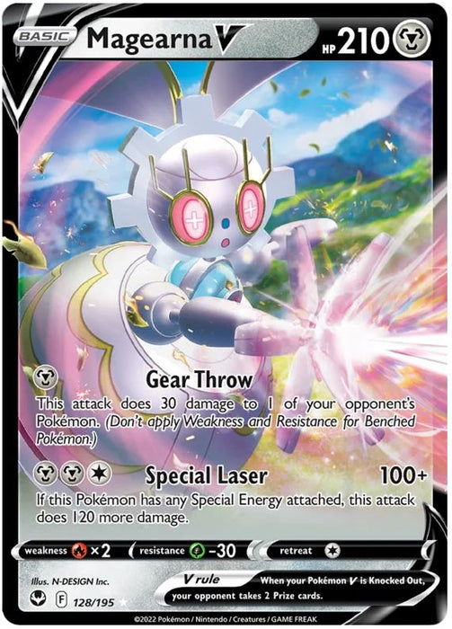 Magearna V 128/195 Ultra-Rare Rare Pokemon Card (SWSH Silver Tempest)