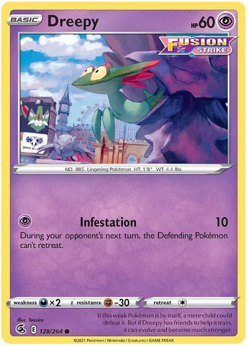 Dreepy 128/264 Common Pokemon Card (SWSH Fusion Strike)